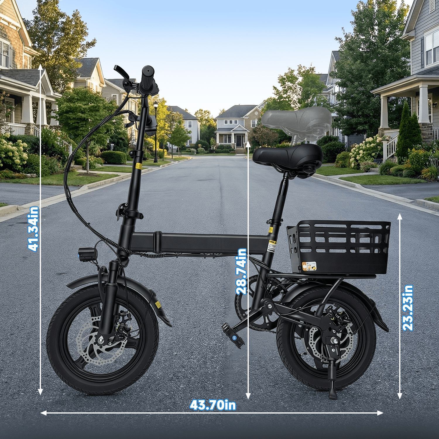SHCNTEKU 14IN Folding Ebike, Features a high capacity 500W Peak Motor for Adults Teens, Removable Battery 25 Miles 20mph Electric bicycles,UL 2849